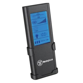4-Stufen-Fernbedienung (Funkfrequenz) Von Westinghouse - Die schwarze Funk-Wandfernbedienung mit Touchscreen und Timerfunktion ermöglicht eine problemlose und barrierefreie Steuerung von Deckenventilatoren und Lichteinstellungen.