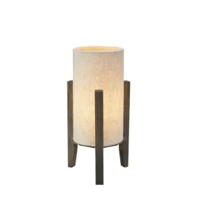 Eruca 34cm Beige tischlampe Von Markslöjd - Sockel in Braunbeize und Schirm in beigem Textil.