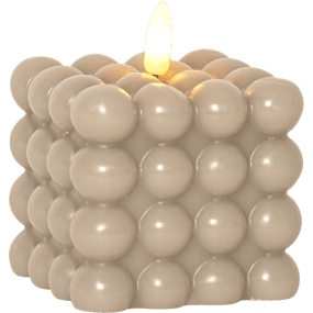 LED Stumpenkerze Flamme Dot Beige Von Star Trading - Diese batteriebetriebene Kerze ist sowohl allein als auch in der Gruppe mit anderen Kerzen der Flamme-Serie eine sch&ouml;ne Dekoration.