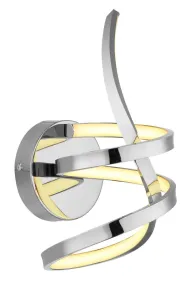 Iduna Ø35 Chrom wandlampe Von Globo Lighting - Iduna &auml;r en v&auml;gglampa som imponerar med sin unika design, d&auml;r den eleganta b&ouml;jda formen och den stilfulla knuten i mitten skapar en modern estetik.