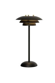 Epsilon 37cm Schwarz tragbare Von Aneta Lighting - Epsilon ist eine elegante, tragbare Tischleuchte f&uuml;r den Innenbereich mit zeitlosem Design und einem diskret am Sockel angebrachten Touch-Dimmer.