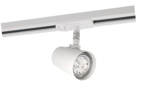 Cone spot Mattweiß Von Aneta Lighting - Die Schienen werden mit einem geraden, abgewinkelten rechten, abgewinkelten linken, T-Sto&szlig; oder flexiblen Sto&szlig; verbunden.