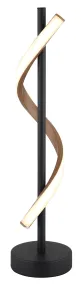 Watkins 50cm Schwarz tischlampe Von Globo Lighting - Sk&auml;rmen i aluminium med tr&auml;look och opal plast ger en mjuk och j&auml;mn ljusspridning f&ouml;r en behaglig atmosf&auml;r.