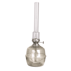 Kerosene Lamp Majken Big Grau Von Strömshaga - Brenner aus Klarglas und Brenner aus Nickel.