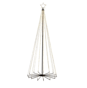 Weihnachtsbaum Aus Metall 2,4m Schwarz Von Konstsmide - Das elegante Design und der leuchtende Stern auf der Spitze machen es zu einer fantastischen Dekoration f&uuml;r den Garten oder die Veranda w&auml;hrend der Weihnachtszeit.