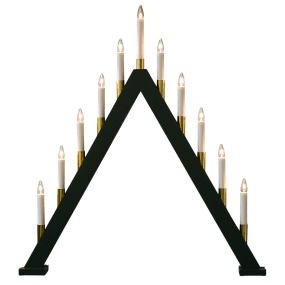 Hilda 11 Dunkelgrün Von Pixie Design - Das tiefe Dunkelgr&uuml;n harmoniert perfekt mit den goldfarbenen Manschetten und verleiht dem Kerzenst&auml;nder eine klassische und elegante Ausstrahlung mit weihnachtlichem Flair.