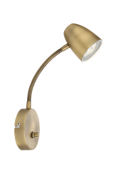 Sandnes Antiquität leselampe Von Aneta Lighting - Sandnes ist die optimale Nachttischlampe, die sich mit einem Flexgelenk einfach in beide Richtungen und mit ihrem Dimmer in der Helligkeit verstellen lässt.