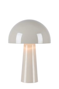 Mantar 36cm Greige tischlampe Von Markslöjd - Die gl&auml;nzende Oberfl&auml;che verleiht ihr eine elegante Ausstrahlung und macht sie perfekt f&uuml;r den Schreibtisch, den Beistelltisch oder das Fenster, wo Sie eine funktionale Lichtquelle mit modernem Flair w&uuml;nschen.