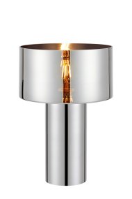 Corin 32cm Silber tischlampe Von Markslöjd - Die Tischleuchte Corin besteht vollst&auml;ndig aus Glas und verf&uuml;gt &uuml;ber einen runden Schirm und einen passenden Fu&szlig;, der das Licht elegant durchscheinen l&auml;sst.