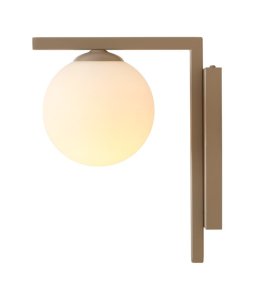 Zac 24cm Beige wandlampe Von Artera - Die Wandleuchte Zac besteht aus Metall in einem warmen Beigeton und verfügt über einen eleganten weißen Glasschirm, der ein weiches und angenehmes Licht verbreitet.