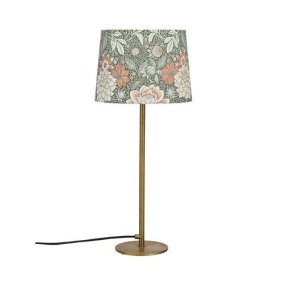 Dahlia 58cm Messing tischlampe Von PR Home - Die Tischleuchte Dahlia aus Messing mit ihrem dekorativen Schirm in erdigen Grüntönen passt perfekt auf den Schreibtisch, den Nachttisch oder ins Fenster.