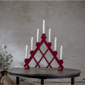 Rut ROT Von Star Trading - Das sch&ouml;ne Schachbrettmuster des Kerzenst&auml;nders ist ein Blickfang.