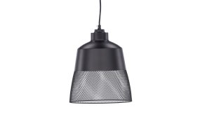 Toulon Ø24 Schwarz hängelampe Von Venture Design - Der mattschwarze Eisensockel sorgt f&uuml;r einen stilvollen Ausdruck, und der untere Teil des Lampenschirms hat ein feines Netzmuster, das die Lampe einzigartig macht und ein angenehmes Licht im gesamten Raum verbreitet.