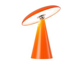 Phoebe LED 26cm Orange tragbare Von Leitmotiv - Die Leuchte ist über die Touch-Taste auf dem Bildschirm in drei Stufen dimmbar und bietet nach vollständiger Aufladung bis zu 8 Stunden Licht.