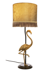 Flamingo 67cm Schwarzes Gold tischlampe Von Aneta Lighting - Flamingo-Tischlampe mit einem Lampenfuß aus goldfarbenem Metall mit einem dekorativen goldfarbenen Flamingo.
