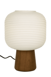 Aura 30cm Brauner Fleck tischlampe Von Aneta Lighting - Aura ist eine leicht zu platzierende Tischlampe in modernem Design mit blockförmigem Sockel und geriffeltem Schirm aus opalweißem Glas.