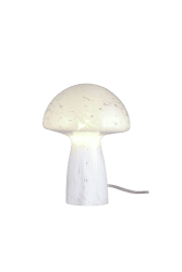 Mushi 20cm Weiß tischlampe Von Aneta Lighting - Mushi ist eine trendige Pilzlampe aus Glas mit einem einzigartigen Muster aus wei&szlig;en Punkten, das jeder Lampe ein einzigartiges Design verleiht.
