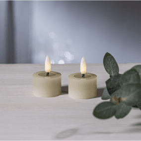 LED Teelicht Flamme Flow Beige Von Star Trading - Im Timermodus leuchten die Lichter 6 Stunden lang an und 18 Stunden lang aus (in Wiederholung).