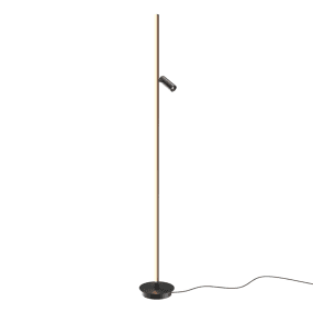 Thin Schwarz stehlampe Von Maytoni - Sie verf&uuml;gt &uuml;ber einen beweglichen Strahler mit hellem Licht, der sich perfekt als Leselampe eignet, und einen Touch-Dimmer zur einfachen Lichtregulierung.