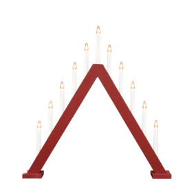 Nova 11 ROT Von Pixie Design - Nova ist ein klassischer Kerzenst&auml;nder aus Holz mit elf Kerzen in einem wundersch&ouml;nen Rotton, der an traditionelle Weihnachtsfeiern erinnert.