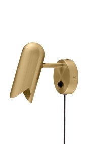 Savoy 15cm Messing leselampe Von Globen Lighting - Der Netzschalter ist elegant in die Wandhalterung integriert, und die Leuchte kann auch fest installiert werden.