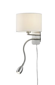 Hotel 23cm Silber leselampe Von Trio Lighting - Durch die elegante Farbkombination aus mattem Nickel und Weiß lässt sie sich gut an unterschiedliche Einrichtungsstile anpassen und ist somit eine perfekte Alternative zur klassischen Nachttischlampe.