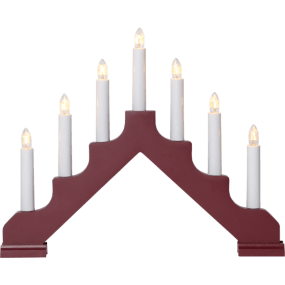 Ada ROT Von Star Trading - Roter Kerzenst&auml;nder aus Holz mit sieben Kerzen.