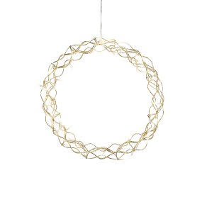 LED-Kranz Ø45 Gold Von Konstsmide - Die 48 kleinen LEDs strahlen ein gem&uuml;tliches, warmes Gelblicht aus und schaffen so eine behagliche Atmosph&auml;re.