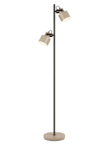 City 2 Beige/Schwarz stehlampe Von Aneta Lighting - Die Stehleuchte City besticht durch ihr modernes und stilvolles Design in einer eleganten Kombination aus schwarzem und beigem Metall.