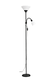 Vigo Schwarz stehlampe Von Aneta Lighting - Die Stehleuchte Vigo vereint auf praktische und stilvolle Weise die Vorteile von Steh- und Tischleuchte.