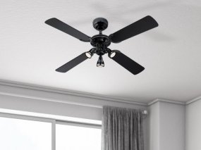 Princess Euro Ø105 Dunkelgrau Von Westinghouse - Der Ventilator verfügt über eine Rückwärtsfunktion, die das ganze Jahr über Komfort bietet: Im Sommer kann der Ventilator gegen den Uhrzeigersinn laufen, um Kühle zu erzeugen, und im Winter im Uhrzeigersinn, um warme Luft zirkulieren zu lassen und kalte Zugluft zu beseitigen.