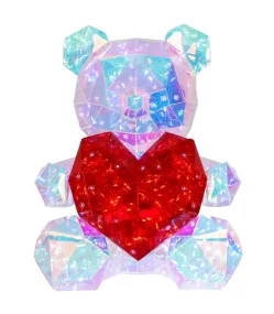 Brondar Transparent kinderlampe Von Globo Lighting - Den charmiga bordslampan i form av en s&ouml;t bj&ouml;rn med ett hj&auml;rta i kristall-look sprider ett magiskt sken i rummet.