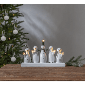 Snowman Weiß Von Star Trading - Der Kerzenst&auml;nder sorgt f&uuml;r eine fantastische, sch&ouml;ne und fr&ouml;hliche Weihnachtsstimmung.
