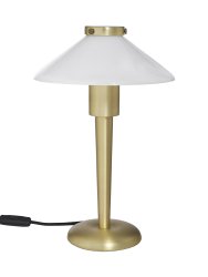 August 34cm Messing tischlampe Von PR Home - August Tischlampe mit Metallsockel und Glasschirm.