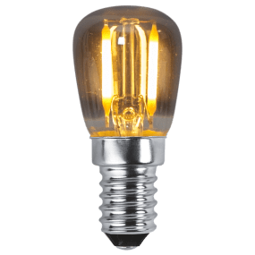 LED E14 1W 2100K rauchfarben Von Star Trading - Gl&uuml;hbirnenlampe mit LED und Rauchglas.