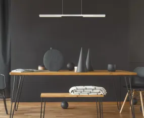 Cody 120cm Stahl hängelampe Von Globo Lighting - Lampan &auml;r tillverkad av borstat aluminium som ger ett elegant och tidl&ouml;st uttryck som smidigt sm&auml;lter in i olika inredningsstilar, perfekt f&ouml;r stora matbord eller k&ouml;ks&ouml;ar.