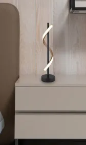 Watkins 50cm Schwarz tischlampe Von Globo Lighting - Sk&auml;rmen i aluminium med tr&auml;look och opal plast ger en mjuk och j&auml;mn ljusspridning f&ouml;r en behaglig atmosf&auml;r.