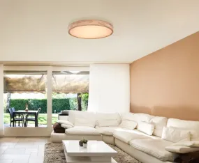 Rainer Ø60 Natur deckenleuchte Von Globo Lighting - Lampan har &auml;ven en f&auml;rgv&auml;xlingsfunktion med m&ouml;jlighet att fixera en vald f&auml;rg, vilket g&ouml;r den b&aring;de flexibel och funktionell.