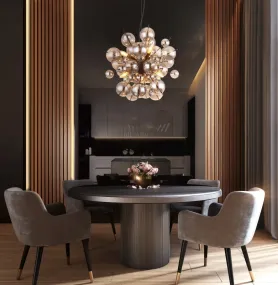 Udo Ø55 Rauchfarben hängelampe Von Globo Lighting - Dess unika design imponerar med en rund form d&auml;r eleganta metallst&auml;nger sammanl&auml;nkas med dekorativa kulor i olika storlekar.