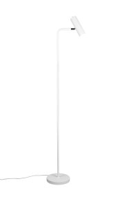 Marley Weiß stehlampe Von Trio Lighting - Der bewegliche Kopf lässt sich bequem nach oben oder unten ausrichten, sodass sich die Leuchte perfekt als Leseleuchte am Sofa oder als dezente Beleuchtung im Flur eignet.