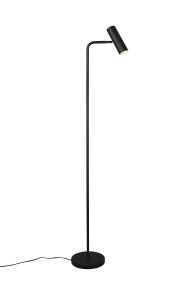 Marley Schwarz stehlampe Von Trio Lighting - Der bewegliche Kopf lässt sich bequem nach oben oder unten ausrichten, sodass sich die Leuchte perfekt als Leseleuchte am Sofa oder als dezente Beleuchtung im Flur eignet.