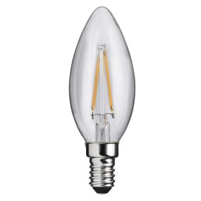 LED E14 Kruunukynttilälamppu 0,8W 2700K Transparent Von Unison - Mit einer Leistung von 0,8 W und einem warmen, weichen Licht von 2700 K schafft sie eine gem&uuml;tliche Atmosph&auml;re in modernen und klassischen Umgebungen.