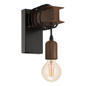 Townshend 4 Schwarz wandlampe Von Eglo - Das schlichte, aber charmante Design der Lampe passt gleichermaßen gut in moderne wie auch in ländliche Umgebungen und sorgt für eine warme und einladende Atmosphäre.