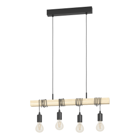 Townshend 70cm Holz Von Eglo - Die Pendelleuchte Townshend im rustikalen Stil vereint Metall und Holz in einem modernen Design.