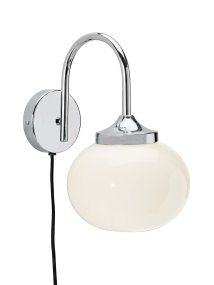 Elsy 30cm Weiß leselampe Von PR Home - Der sanft geschwungene Arm verleiht der Leuchte eine harmonische Ausstrahlung und macht sie zu einem dekorativen Element in Flur, Schlafzimmer oder Wohnzimmer.