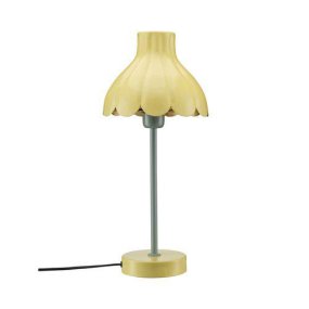 Wera 47cm Gelb tischlampe Von PR Home - Gelber Lampenschirm und Sockel mit grünem Stiel.
