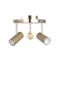 Hubble 3 Gebürstetes Messing spotlight Von Globen Lighting - Das Licht lässt sich beliebig ausrichten, da die Strahler in der Höhe und seitlich ausgerichtet werden können.