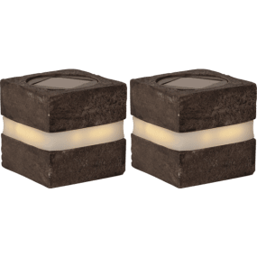 Stonecube 2er-Pack Grau solarleuchte Von Star Trading - Sie laden sich tags&uuml;ber auf und leuchten nachts mit einem sanften, warmwei&szlig;en Licht.