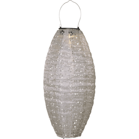 Festa Beige solarleuchte Von Star Trading - Die Solarlaterne Festa besteht aus Polyester mit einem Perlenmuster, das ein schönes Schattenspiel erzeugt, wenn es im Dunkeln leuchtet.
