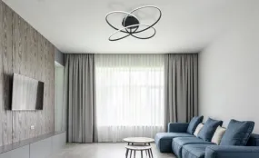 Panda Ø80 Schwarz deckenleuchte Von Globo Lighting - En imponerande blickf&aring;ngare f&ouml;r ditt hem &ndash; Panda plafond drar till sig all uppm&auml;rksamhet med sin moderna och uttrycksfulla design.